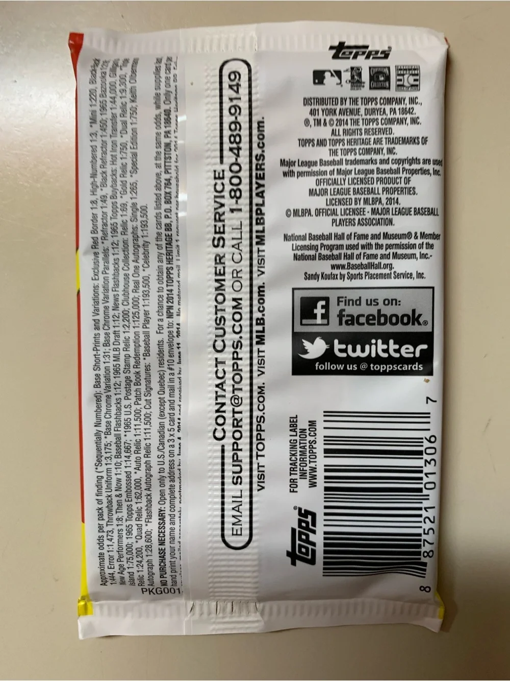 2014 Topps Heritage Baseball Unopened Pack Lot (4 Packs) - Sealed Retail